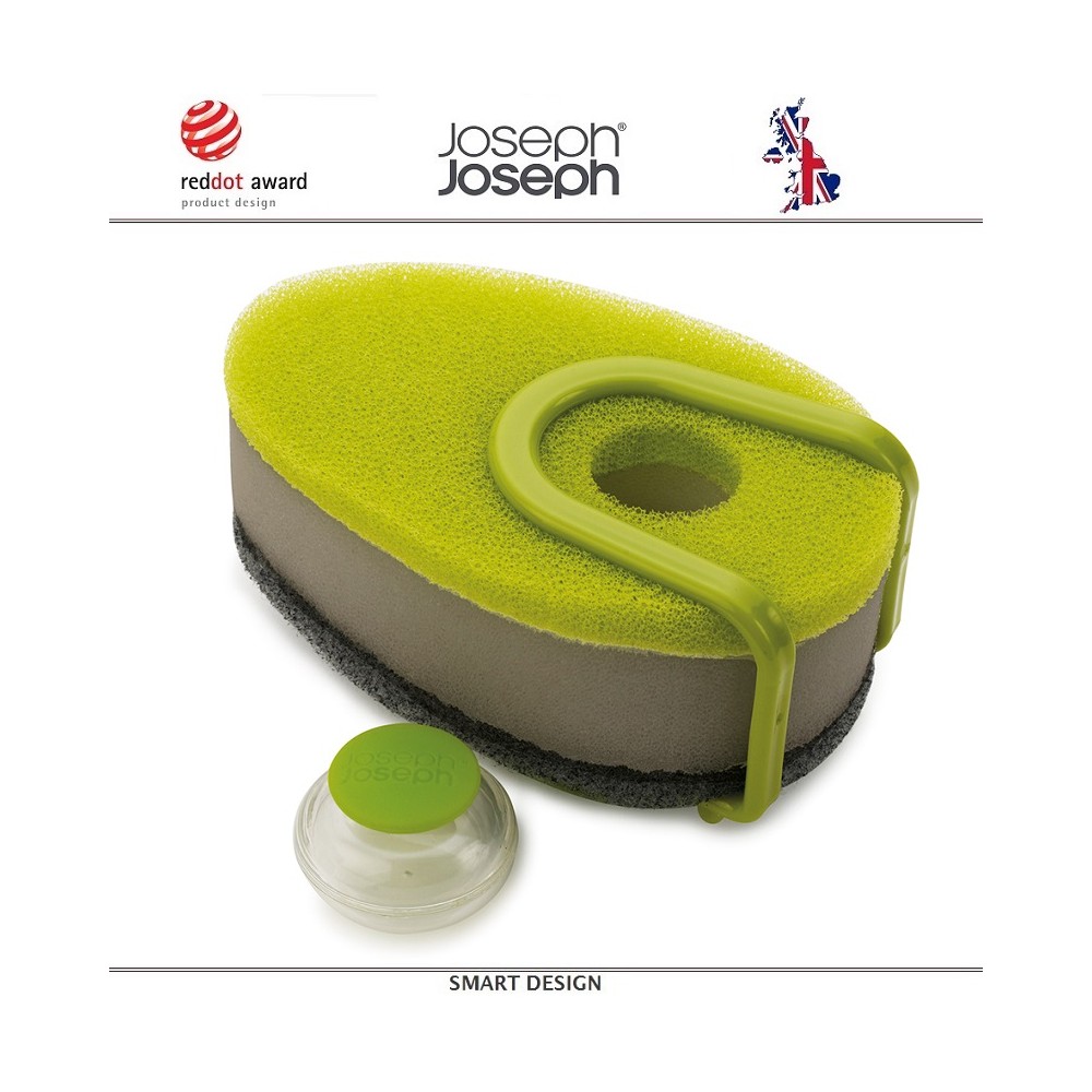 Губки Soapy (3 шт) с капсулой для моющего средства, зеленый, Joseph Joseph