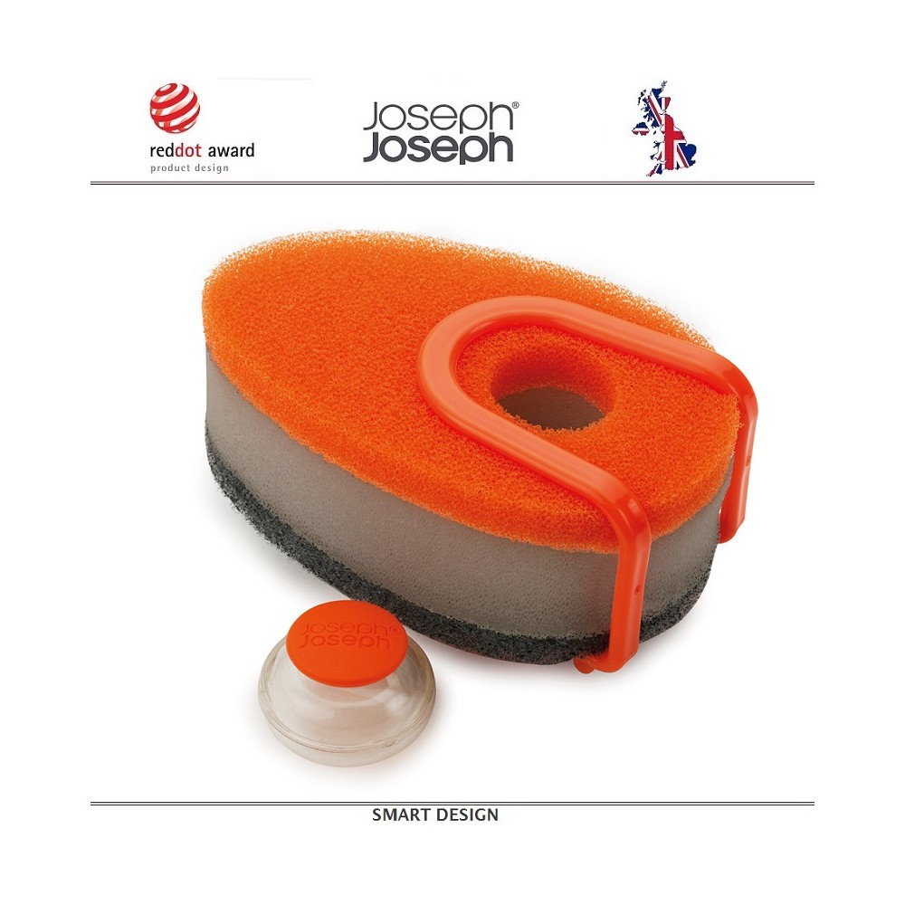 Губки Soapy (3 шт) с капсулой для моющего средства, оранжевый, Joseph Joseph
