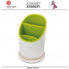 Сушилка Dock для столовых приборов со сливом, зелёная, Joseph Joseph