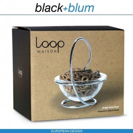 Loop блюдо для закусок, стекло, сталь, Black+Blum
