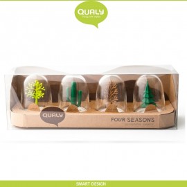 Ёмкости Four Seasons для специй, 4 баночки на подставке, Qualy