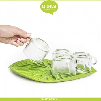 Коврик-сушилка Lotus,  32 x 32 см, зеленый, Qualy