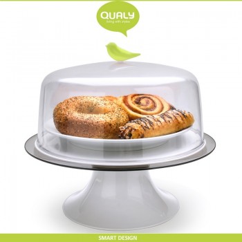 Подставка Sparrow для пирогов, тортов, десертов, D 30 см, зеленый, Qualy