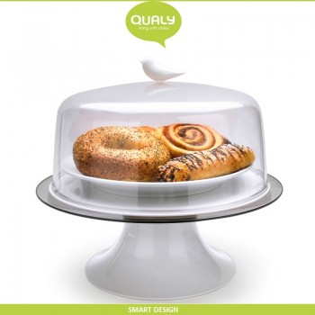 Подставка Sparrow для пирогов, тортов, десертов, D 30 см, белый, Qualy