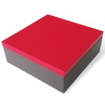 Коробка wooden box красная малая, L 15 см, W 15 см, H 5,2 см, Remember