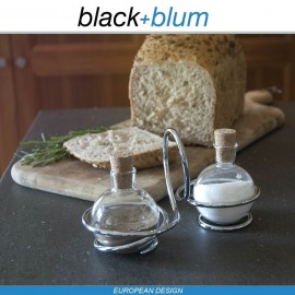 Loop солонка и перечница на подставке, стекло, сталь, Black+Blum