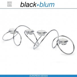 Loop подсвечник для чайных свечей, сталь, Black+Blum