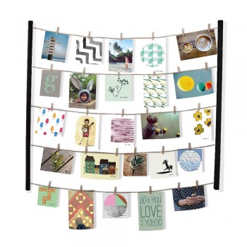 Панно с зажимами для 40 фото hangit чёрный, L 66,2 см, W 75,5 см, H 4 см, Umbra