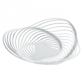 Ваза для фруктов Trinity белая, D 33 см, H 8 см, сталь нержавеющая, Alessi