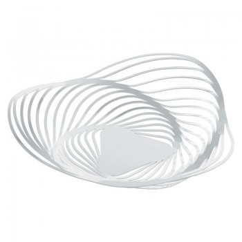Ваза для фруктов Trinity белая, D 33 см, H 8 см, сталь нержавеющая, Alessi
