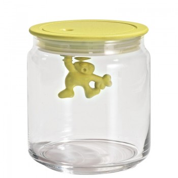 Банка стеклянная gianni 0,7 л. (желтая крышка), D 10,5 см, H 12 см, Alessi