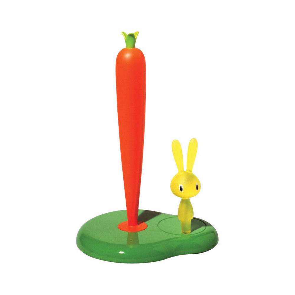 Держатель для бумажных полотенец bunny and carrot зеленый 20 см, L 20,2 см, W 16 см, H 29,4 см, Alessi