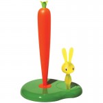 Держатель для бумажных полотенец bunny and carrot зеленый 20 см, L 20,2 см, W 16 см, H 29,4 см, Alessi