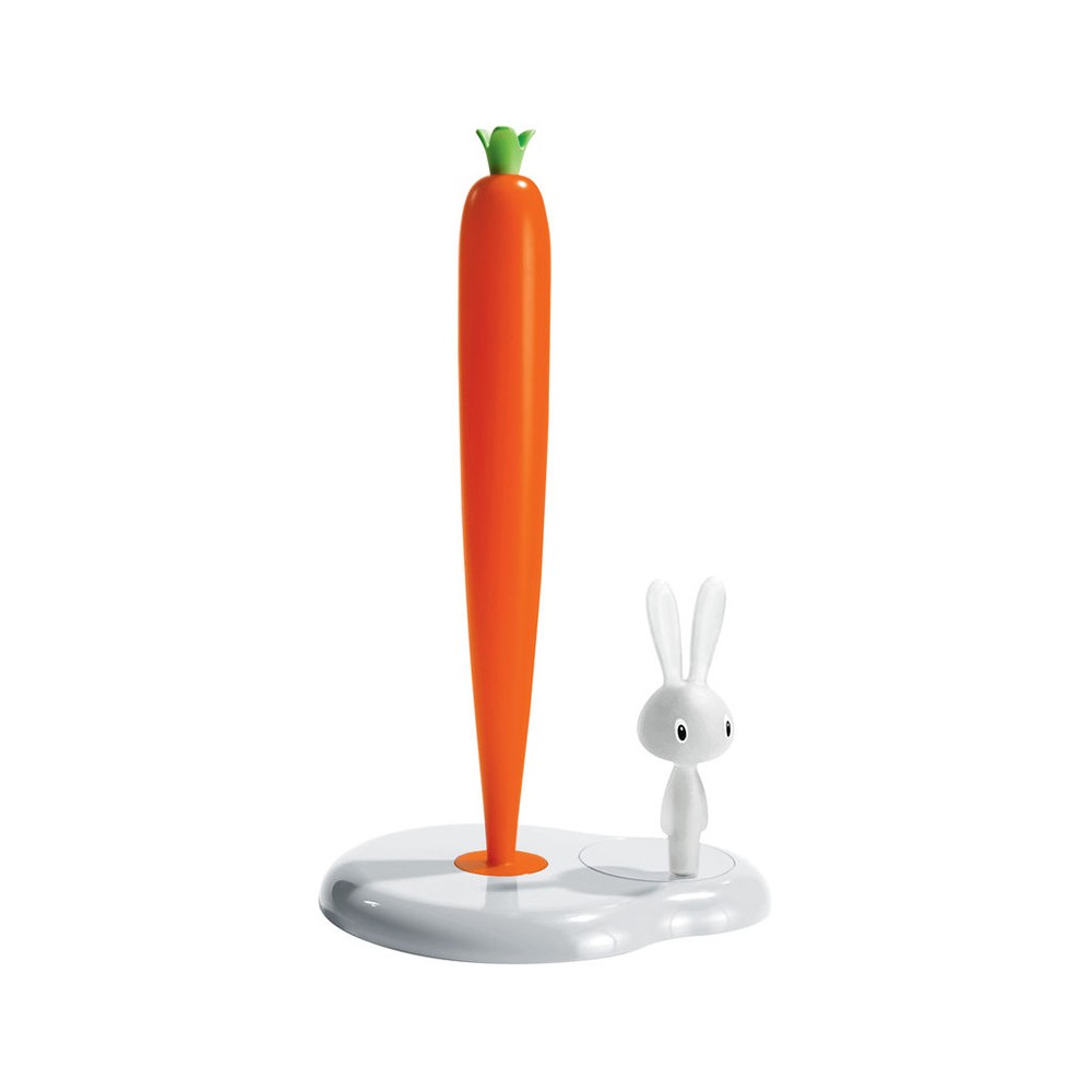 Держатель для бумажных полотенец bunny and carrot белый 34 см, L 20,2 см, W 16 см, H 34 см, Alessi