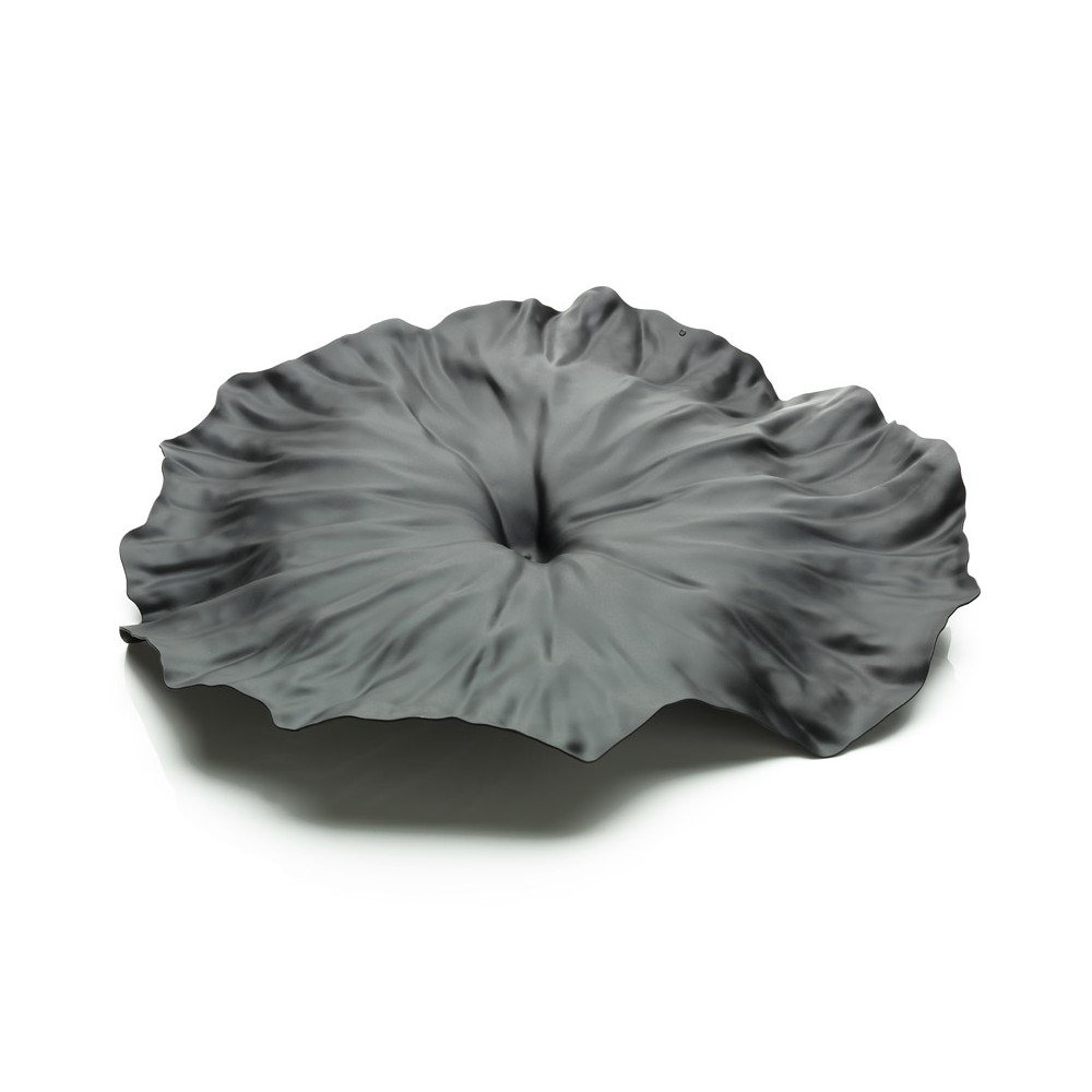 Блюдо интерьерное Lotus Leaf черное, L 44,8 см, W 41 см, H 6,3 см, сталь нержавеющая, Alessi