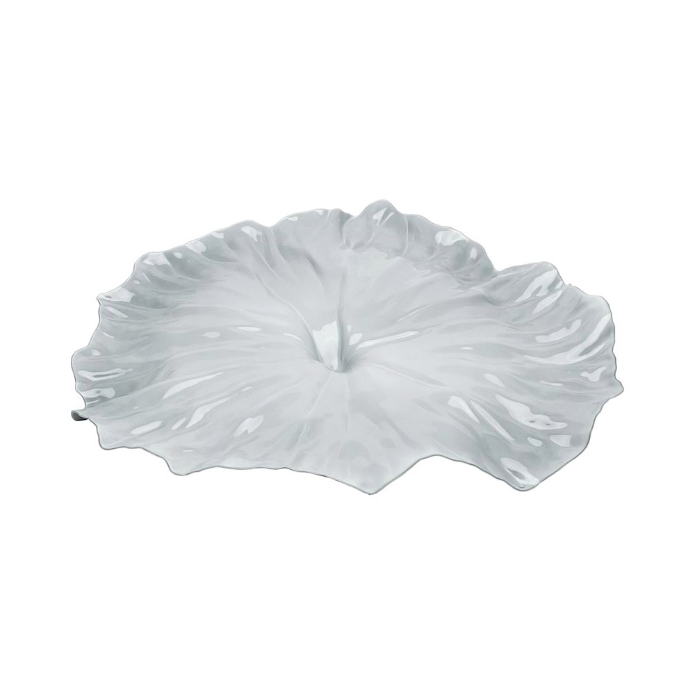 Блюдо интерьерное Lotus Leaf белое, L 44,8 см, W 41 см, H 6,3 см, сталь нержавеющая, Alessi