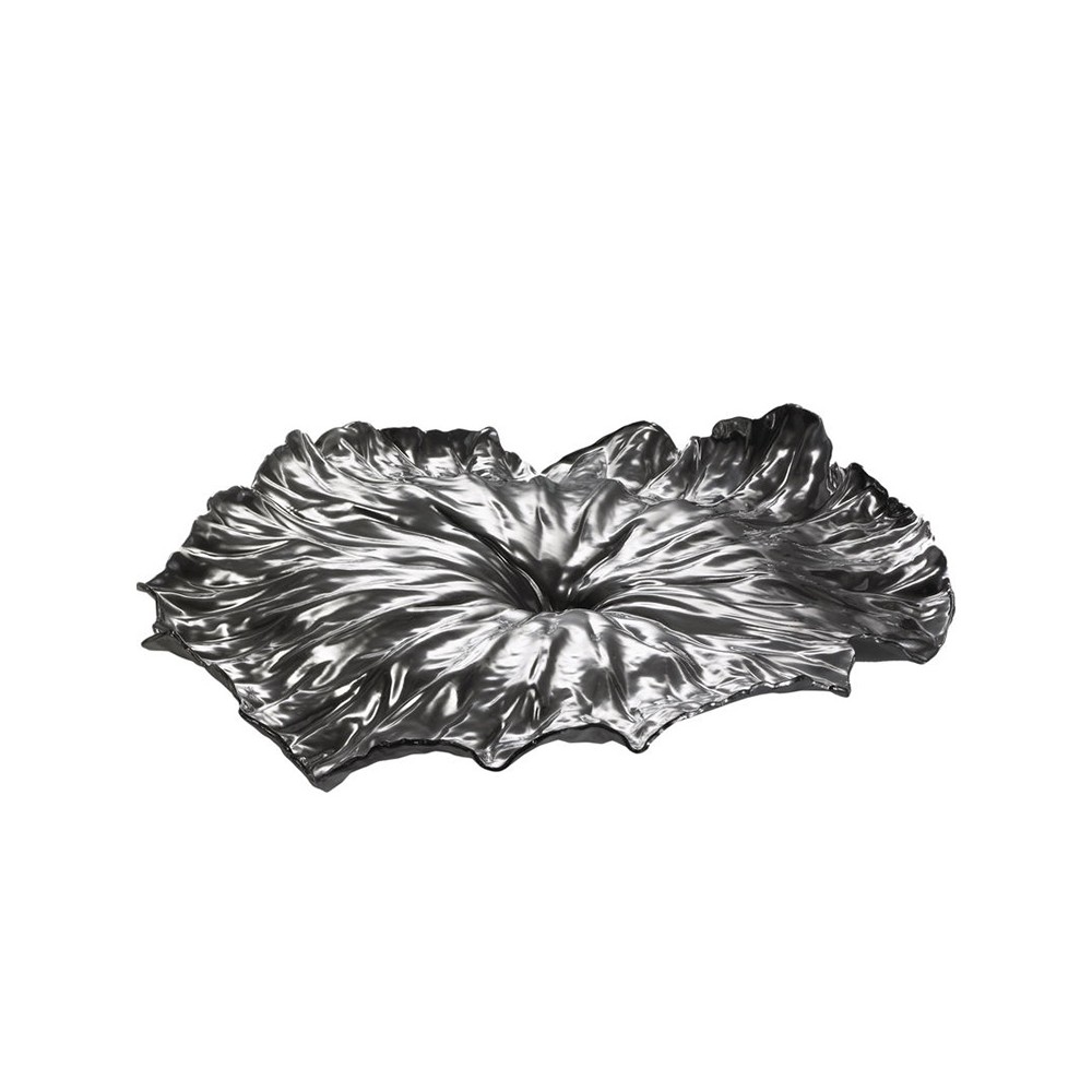 Блюдо интерьерное Lotus Leaf графит, L 44,8 см, W 41 см, H 6,3 см, сталь нержавеющая, Alessi