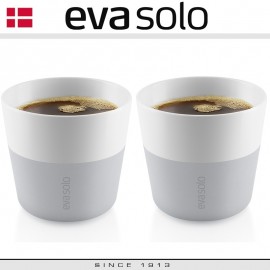 Кофейные стаканы EVA для лунго, 2 шт 230 мл, светло-серые, силиконовый ободок, Eva Solo