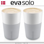 Кофейные стаканы EVA для латте, 2 шт 360 мл, светло-серые, силиконовый ободок, Eva Solo