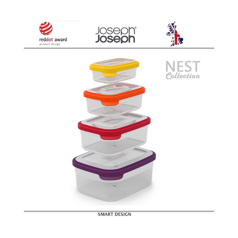 Контейнеры NEST 4 для пищевых продуктов, 4 штуки, Joseph Joseph