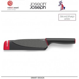 Набор ножей Slice and Sharpen с чехлами со встроенными ножеточками, лезвие с антипригарным покрытием, Joseph Joseph