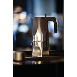 Гейзерная кофеварка для эспрессо ossidiana, 150 мл, черная, Alessi