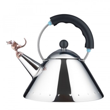 Чайник со свистком, 1.5 л, tea rex чёрный, L 22 см, W 22 см, H 22,5 см, Alessi