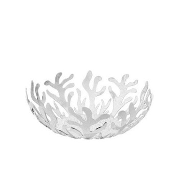 Ваза для фруктов Mediterraneo белая средняя, D 25 см, H 9 см, сталь нержавеющая, Alessi