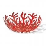 Ваза для фруктов Mediterraneo красная большая, D 29 см, H 10,8 см, сталь нержавеющая, Alessi