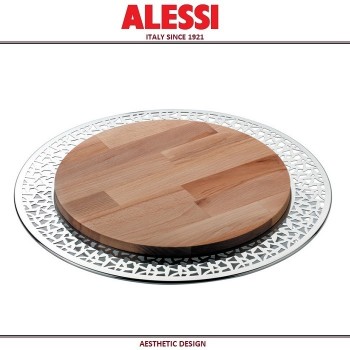 Доска Cactus! для сыра, D 38 см, дерево гевеи, сталь, Alessi