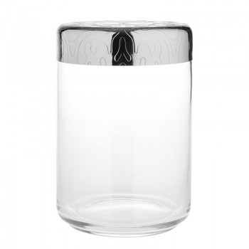 Банка для хранения, 1 л, стекло, сталь, серия Dressed, Alessi