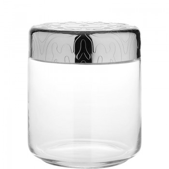 Банка для хранения, 0,75 л, стекло, сталь, серия Dressed, Alessi