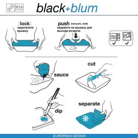 Bento Box Appetit ланч-бокс с разделителем, белый-черный, Black+Blum