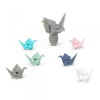 Набор из пробки для бутылки и 6-ти маркеров для бокалов Origami, Umbra