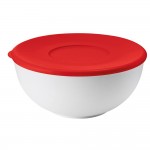 Миска с крышкой, D 28 см красный-белый, H 13,8 см, пищевой Guzzini