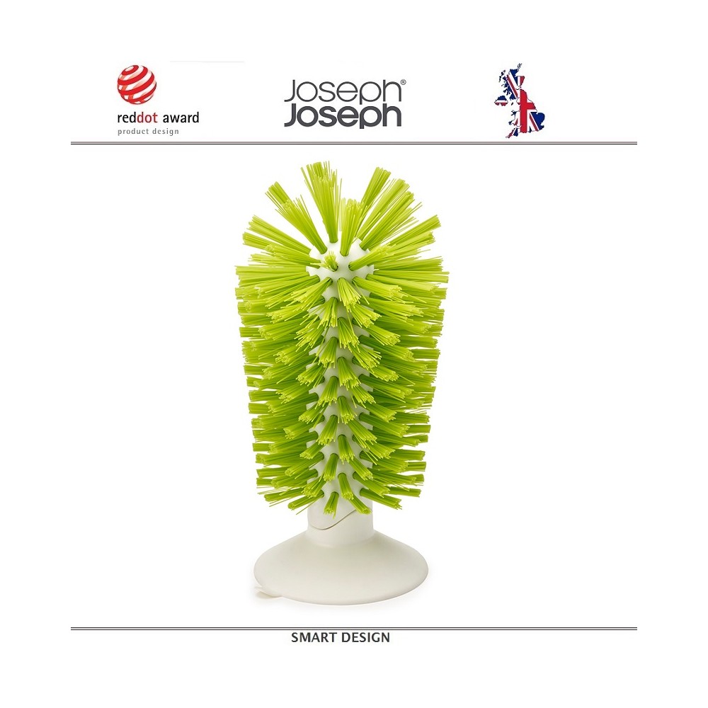 Щетка Brush-up для мытья бокалов, стаканов, кружек, на присоске зеленая, Joseph Joseph