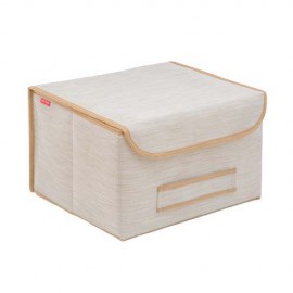 Коробка для хранения с крышкой бежевая bo-043, Casy Home