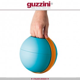 Дизайнерский ланч-бокс ZERO для салатов и вторых блюд с охлаждающим элементом и столовыми приборами, синий, Guzzini