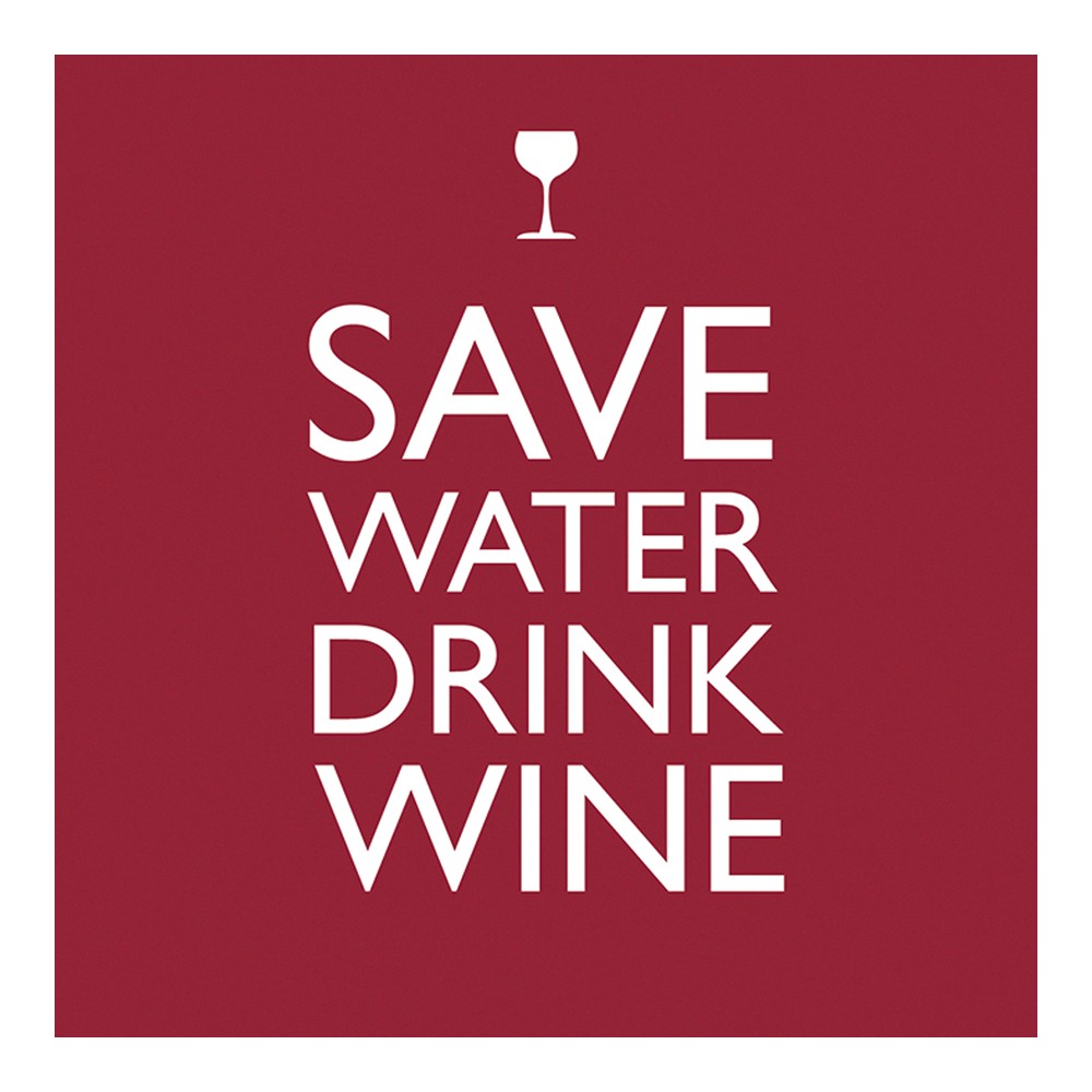 Салфетки save water drink wine бумажные 20 шт., Paperproducts Design