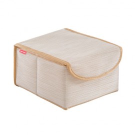Коробка для хранения с крышкой бежевая bo-013, Casy Home