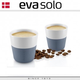 Кофейные стаканы EVA для эспрессо, 2 шт по 80 мл, синие, силиконовый ободок Eva Solo