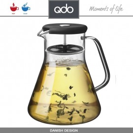 Заварочный чайник Dancing Leaf с пресс-фильтром, 1.2 л, черный, QDO