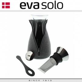 Дизайнерский кофейник Cafe Solo в текстурном чехле, 1 л, темно-серый, EVA SOLO