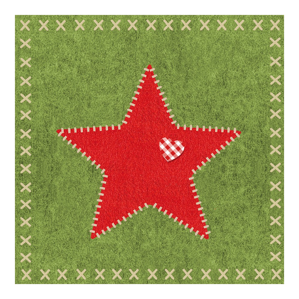 Салфетки felt star green бумажные 20 шт., Paperproducts Design