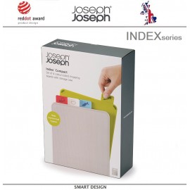 Набор разделочных досок Index Compact в кейсе серебристый, 5 предметов, Joseph Joseph