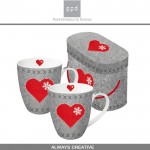 Набор кружек Felt Heart в подарочной упаковке, 2 шт, 350 мл, Paperproducts Design