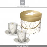 Набор кофейных пар The Star Money с позолотой в подарочной упаковке, 2 шт, 100 мл, Paperproducts Design