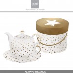Набор чайный The Star Money с позолотой, пара чайная + заварник на чашку, Paperproducts Design
