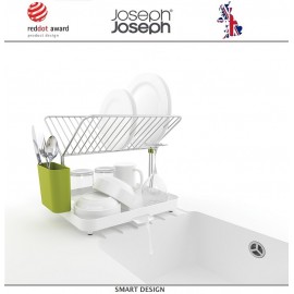 Сушилка Y-Rack для посуды и столовых приборов со сливом, белая, Joseph Joseph
