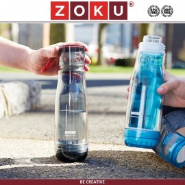 Бутылка-термос ACTIVE с внутренней колбой из стекла, 480 мл, серо-голубая, Zoku